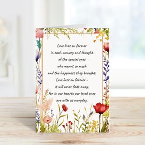 Carte de condoléances, carte de condoléances, carte de pensée pour vous, carte de sympathie florale, carte de perte d'un être cher, carte de deuil.