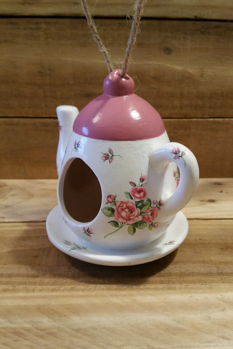 Hanging Ceramic Bird Feeder Teapot Design Bird Feeder. Etsy UK