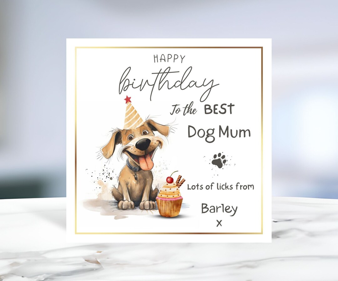 Personalised Birthday Card From the Dog, Dog Dad Birthday Card, Dog Mum ...