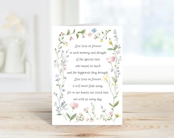 Floral Condolence, Sympathy, Thinking of You Card.
