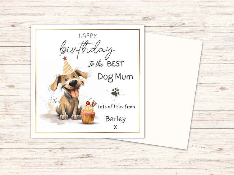 Personalised Birthday Card From the Dog, Dog Dad Birthday Card, Dog Mum ...
