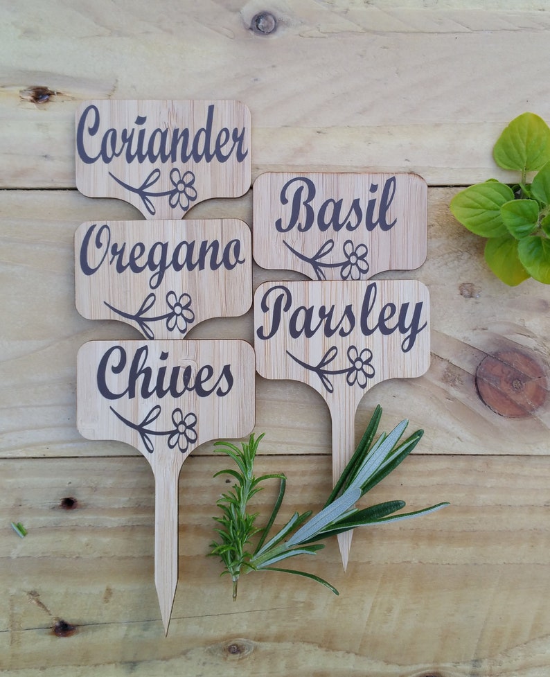 Wooden Plant Labels Bamboo Plant Labels Personalised Plant Etsy