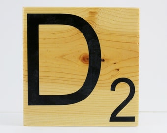 Giant Scrabble Tiles - home decor for wall or shelf - custom colors available