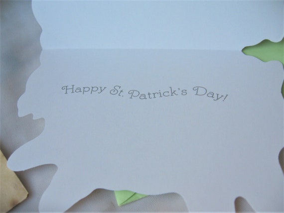 Vintage St Patricks Day Shamrock Pin and Greeting… - image 3