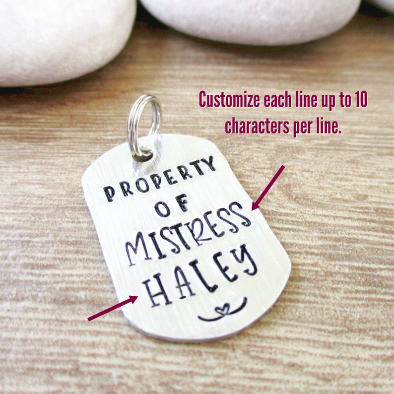 Personalized Property of Mistress Collar Tag Property of Etsy
