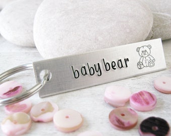 Baby Bear Keychain, optional backside, pet play, DDlb bear, MDlb bear, DDlg babybear, Cgl bear, littlespace, Boy little, girl little, abdl