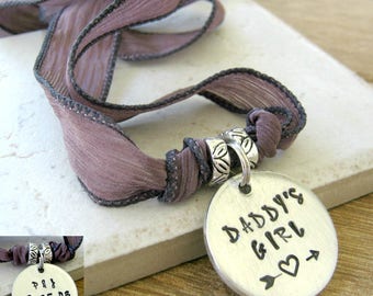 Daddy's Girl Necklace, Ribbon Necklace, DDlg Necklace, Babygirl Collar, DDLG choker, Choose ribbon color, double sided pendant, customize it