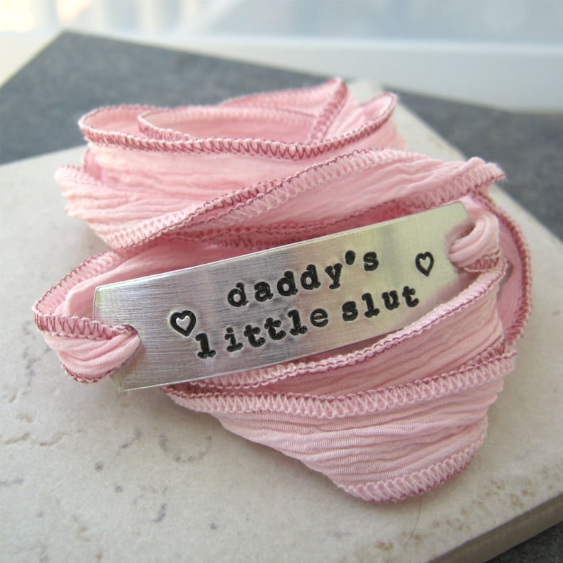 Daddys Little Slut Bracelet Silk Ribbon Wrap Etsy
