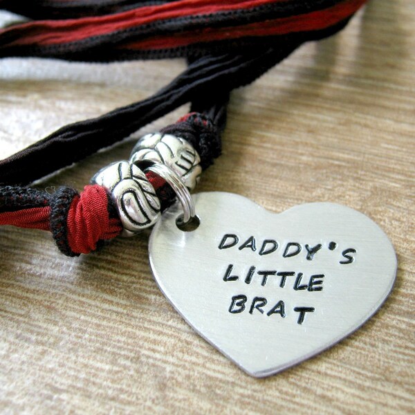 Daddy's Little Brat Necklace, Ribbon Necklace, DDlg Necklace, Daddy's girl Collar, Daddy's Brat, Ribbon Collar, DDLG collar, BDSM choker