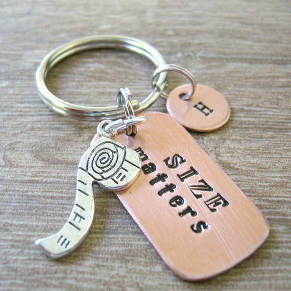 Size Matters Keychain Size Queen Keychain Measuring Tape Etsy