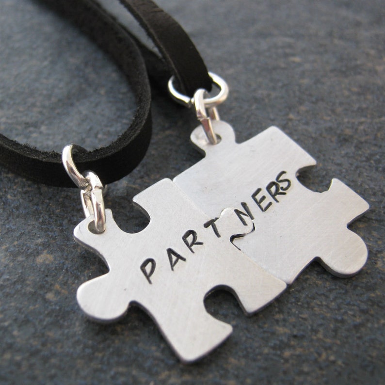 plz read listing sub fetish dom MASTER and slave Connecting Puzzle Piece Necklace Set set of 2 bdsm jewelry sir pet