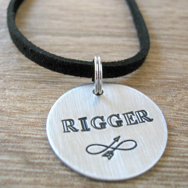 ball chain or leather cord Rigger Necklace Bondage Necklace Bondage Master Necklace Personalized Slave Necklace