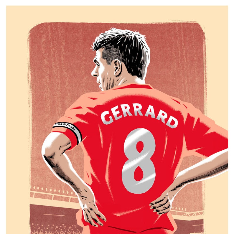 STEVEN GERRARD PORTRAIT Liverpool Football Giclee Art Print Etsy