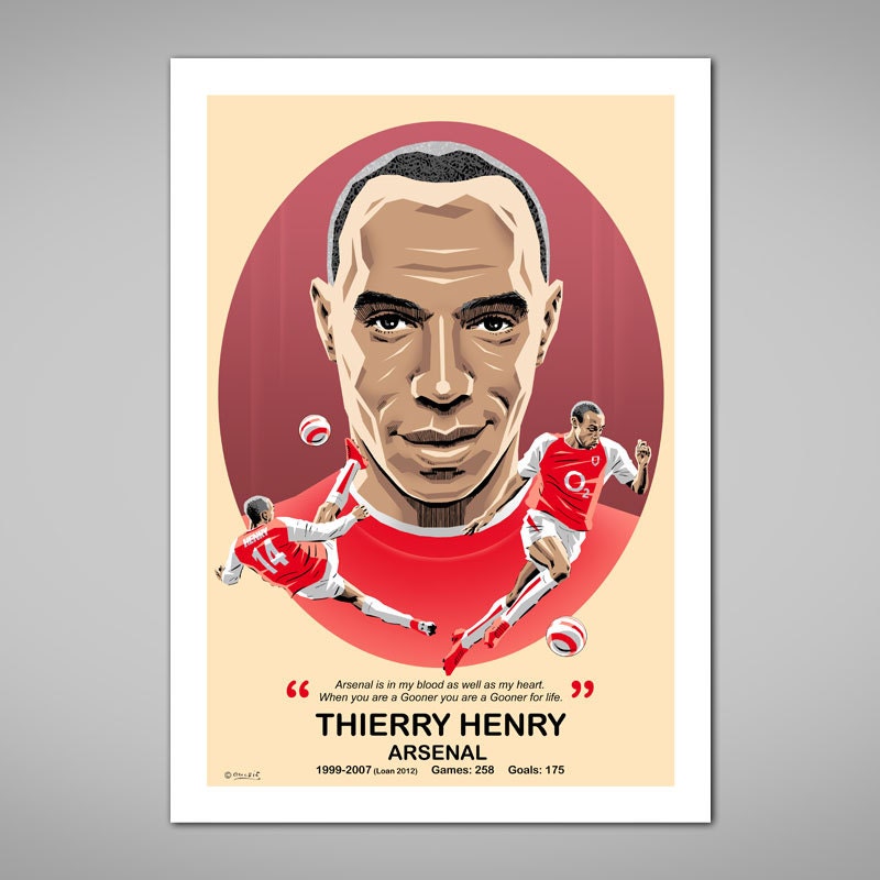 Thierry Henry Portrait Football Invincibles Legend Giclee Art Etsy Thierry Henry Portrait Football Invincibles Legend Giclee Art Etsy