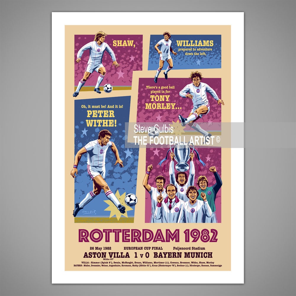 European Cup Final Rotterdam 19 Aston Villa Football Etsy Canada