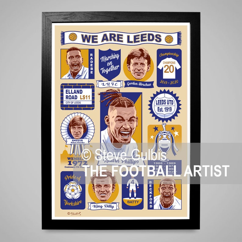 WE ARE LEEDS Football Giclee Art Print Leeds United Football Etsy UK