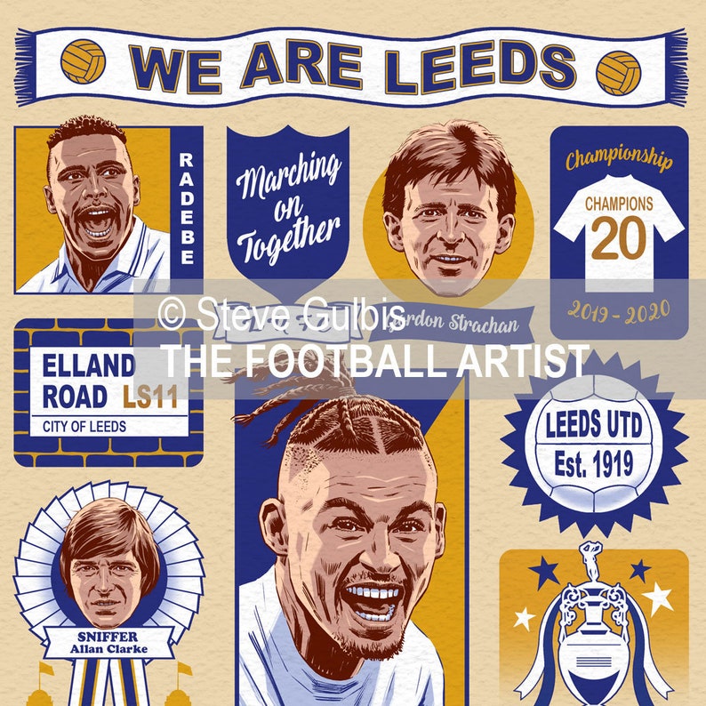 WE ARE LEEDS Football Giclee Art Print Leeds United Football Etsy UK