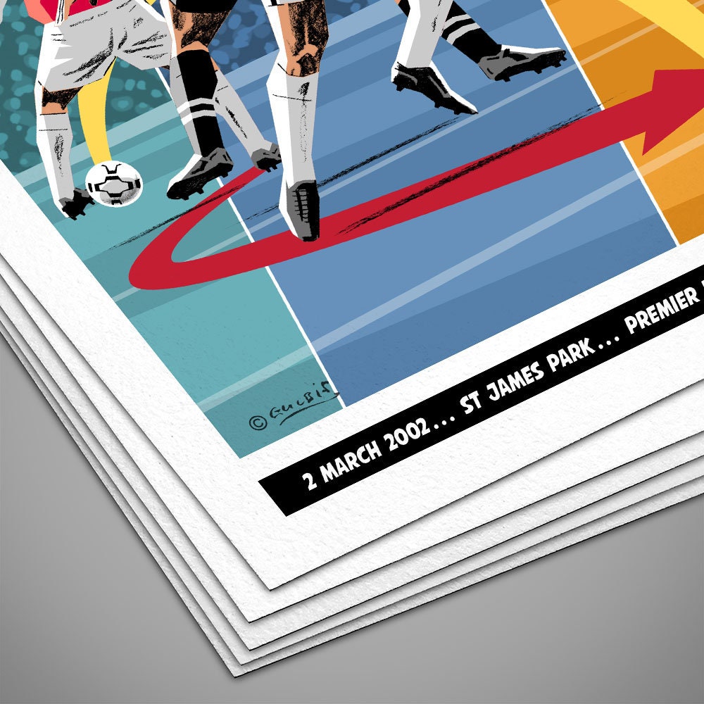 Impact, œuvre D'art Unique Créée Et Signée Par Dennis Bergkamp, Encadrée Blanc