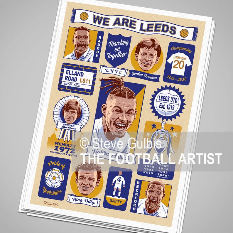 WE ARE LEEDS Football Giclee Art Print Leeds United Football Etsy UK