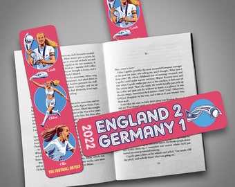 ENGLAND LIONESSES illustrated BOOKMARK, Women's Euros Champions 2022, England Gift, Birthday, Christmas, Women's Football, Soccer, Gift