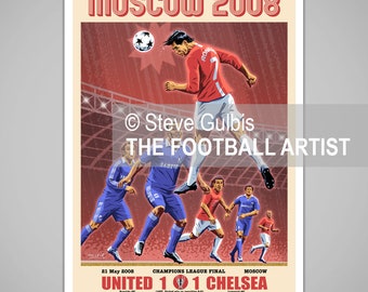 Cristiano Ronaldo 2008 Champions League Final Giclee Art Print: Manchester Utd vs Chelsea