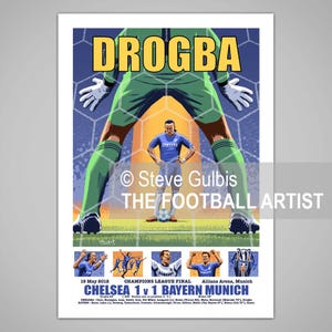 DROGBA PENALTY Champions League 2012, Chelsea v Bayern, Giclee Art Print, Football, Soccer, Gift