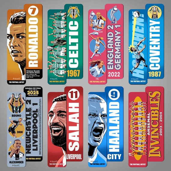 クリスティアーノ・ロナウド、両面イラスト入りサッカーブックマーク