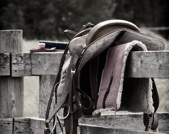 Western Saddle Digital Download Printable: Antique Look, Sepia Art, Horse,8x10, Wall Art, Card, Multiple Use, Home Decor, Digital Print, Art