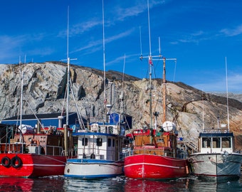 Greenland Fishing Boats Digital Download Printable: 8x10, Travel, Harbour, Harbor, Wall Art, Card, Multiple Use, Home Decor, Digital Print