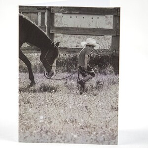Horse Boy Photo Greeting Card, Happy Birthday, Invitation, Get Well, Good Luck, Graduation, Thank You, Congratulations, Bon Voyage, Etc