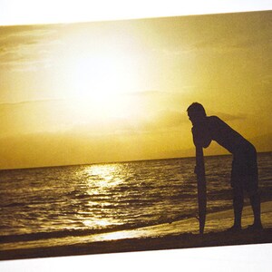 Beach Sunset Silhouette Photo Greeting Card, Happy Birthday, Congratulations, Graduation, Get Well, Thank You, Thinking of You, Bon Voyage