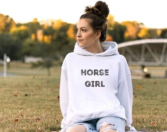 Equestrian Horse Girl Graphic Hoodie, Western Cowgirl Soft Sweatshirt