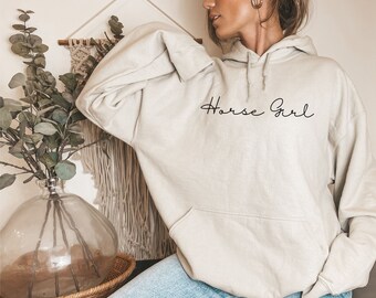 Equestrian Horse Girl Hoodie, Western Cowgirl Sweatshirt