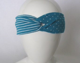 Turquoise Twist Stretch Headband.