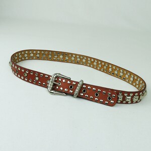 Tan Leather Belt, Studded Western Belt, Donna K. Cowgirl Belt.