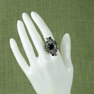 Vintage Rhinestone Adjustable Ring, Retro Statement Ring, Sparkly Ring, Rhinestone Ring, Vintage Jewelry