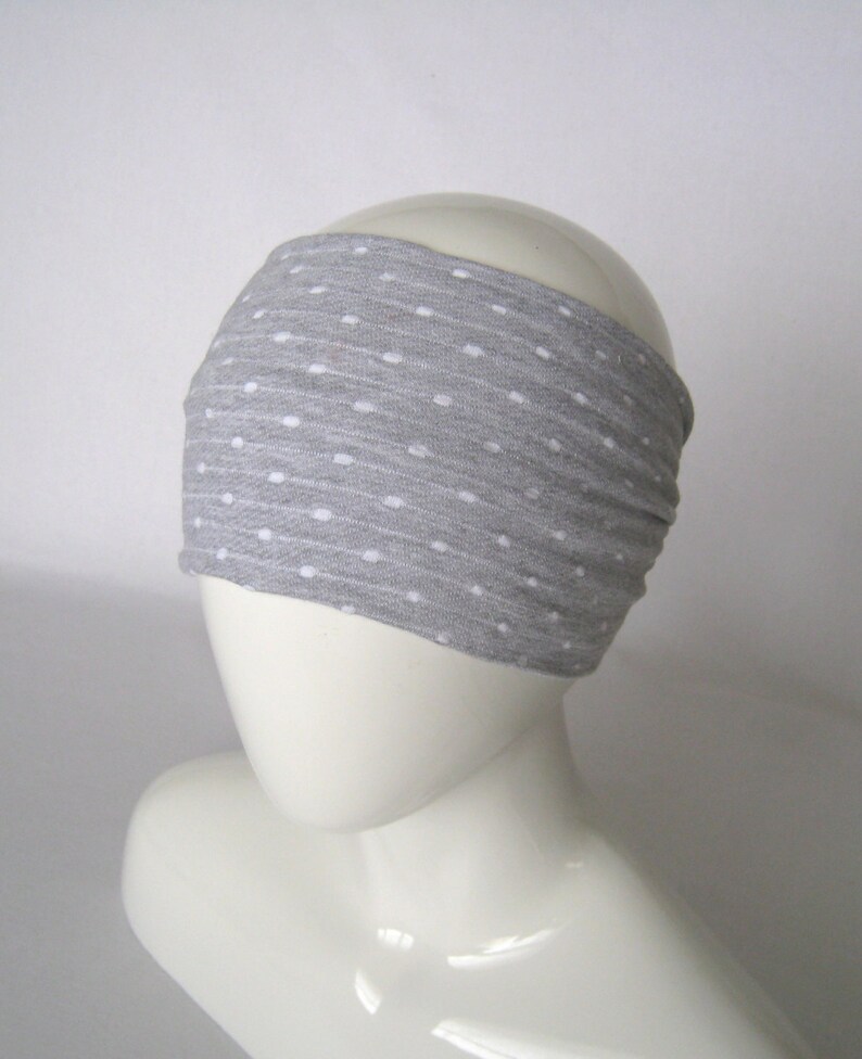Wide Gray Turban Headband Stretch French Terry Cloth Etsy