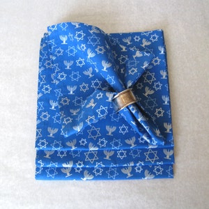 XLarge - HANUKKAH CLOTH NAPKINS - Blue Cotton Dinner Napkins - Chanukah  Table Linens - Fabric Napkins - Eco Friendly Napkins - Set of 4