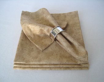 Dinner Size Fabric Napkins - Beige Cotton Napkins, Handmade Cloth Napkins, Table Linens, Eco Friendly Napkins, Set of 4