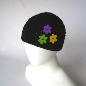 Black Hat – Women Crochet Beanie - Women Winter Accessories - Teen Hat - Knit Hat - Christmas Gift Idea - Handmade Hat