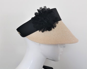 Wide Brim Straw Sun Visor | Summer Crownless Cap | Golf Visor with Adjustable Size | Tennis Visor