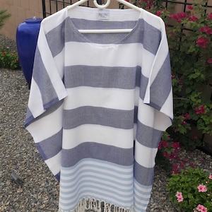 COLOR CHOICES! Surf Changing Poncho.  Beach Cover Up.  Turkish Cotton Swimsuit Coverup Caftan Dress.  One size.  Oversized.