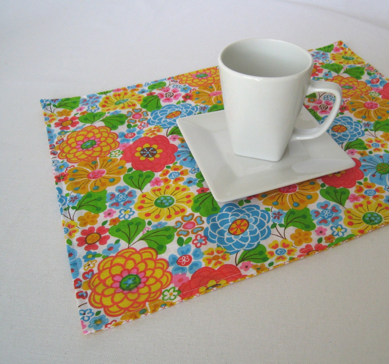 Reversible Cloth Placemats Modern Floral Print Placemats Etsy