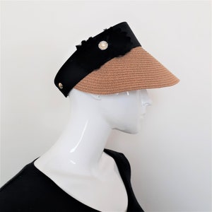 Sun Visor Hat | Wide Brim Summer Straw Crownless Cap | Beach Visor with Adjustable Size | Golf Visor Hat | Tennis Sun Visor.