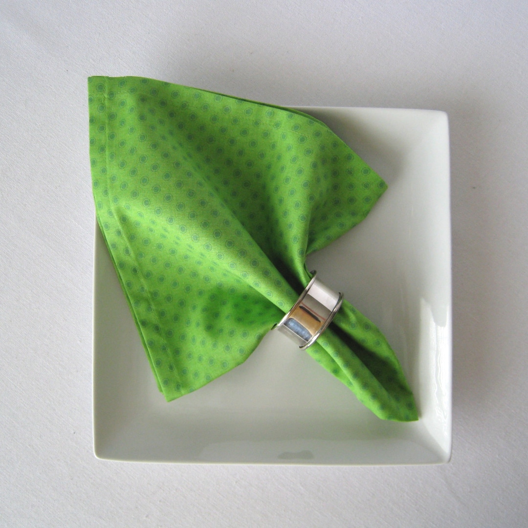 Green Fabric Napkins Cotton Napkins Cloth Dinner Napkins Etsy