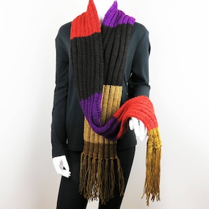 Hand Knit Long Scarf - Oversized Hand Knitted Scarf for Men and Women Unisex.