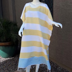 COLOR CHOICES - LONG Turkish Cotton Beach Caftan, Swimsuit Coverup, Bikini Cover Up Dress.  One size.  Oversized.