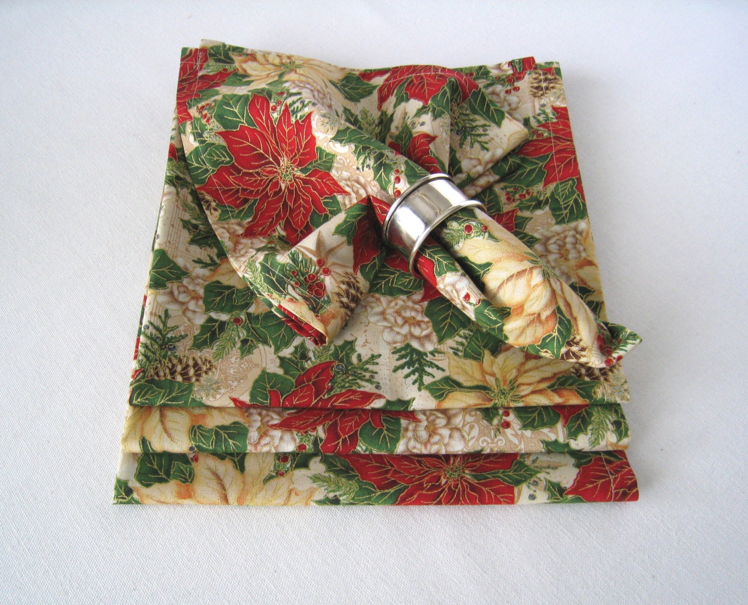 XL Christmas Cloth Dinner Napkins Reusable Christmas Cotton Etsy