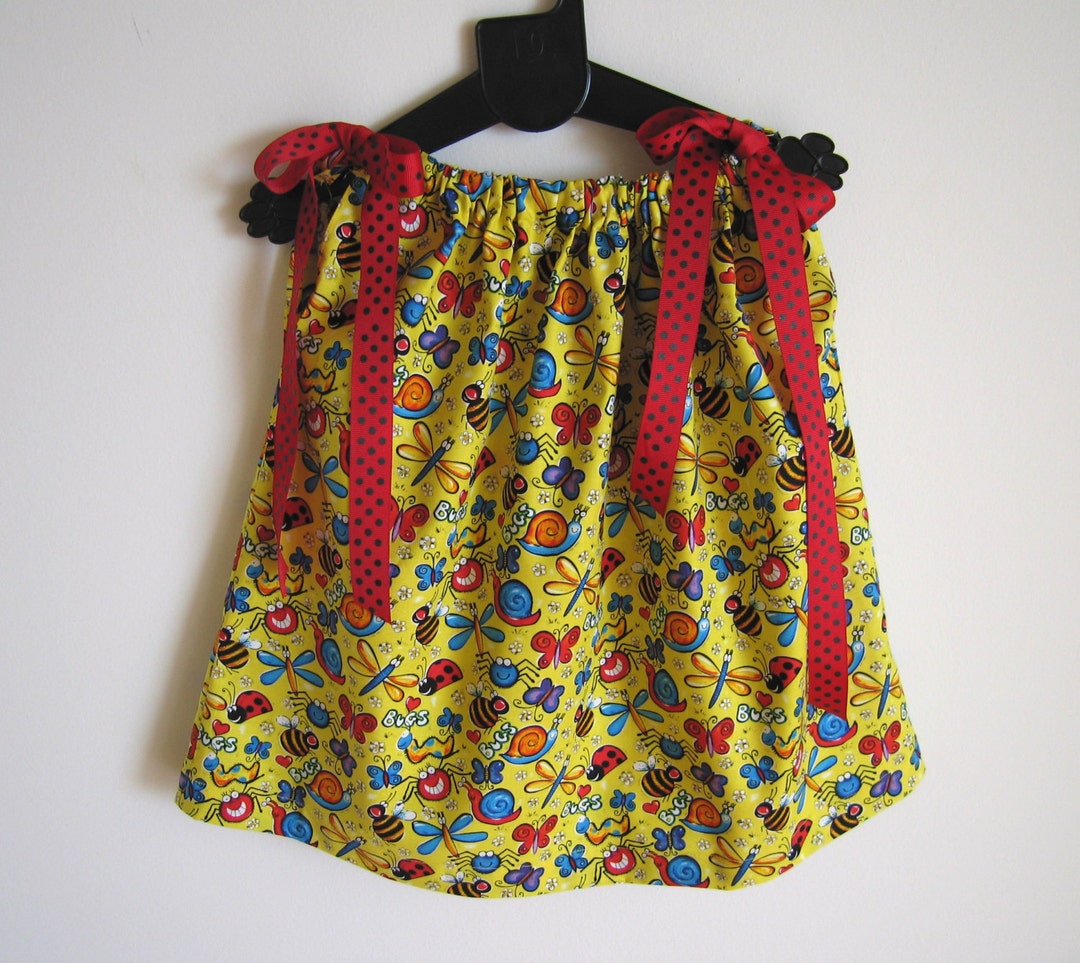 CLEARANCE 18mo Baby Girl Dress Yellow Pillowcase Dress Yellow Cotton