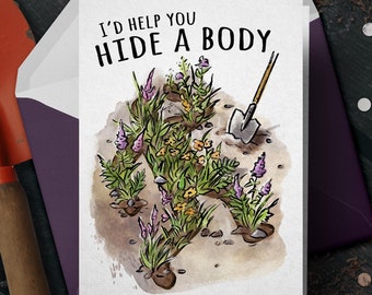 Funny Morbid Love Card: Hide a Body Valentine, Palentine